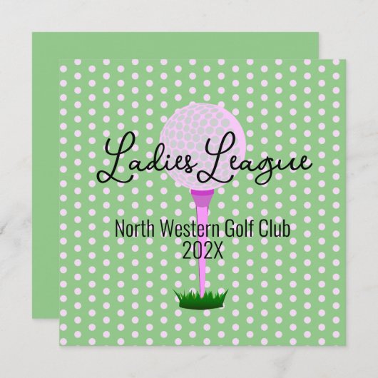 Ladys Golf League Golf Party Einladung (Vorne/Hinten)