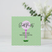 Ladys Golf League Golf Party Einladung Flat Card (Stehend Vorderseite)