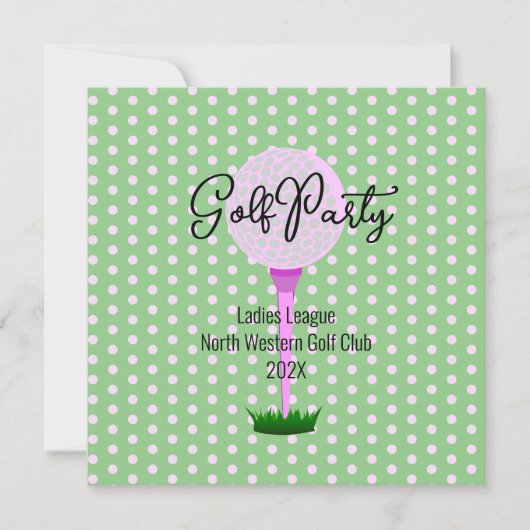 Ladys Golf League Golf Party Einladung Flat Card (Vorderseite)