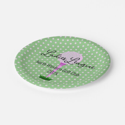 Ladys Golf League Golf Party Pappteller (Schrägansicht)
