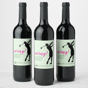 Ladys Golf League Party Flasche Weinetikett