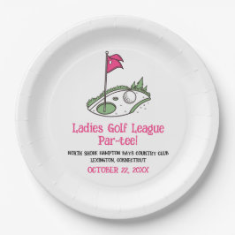 Ladys Golf League Party Plate Pappteller