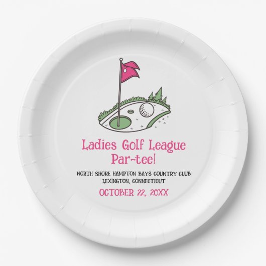 Ladys Golf League Party Plate Pappteller (Vorderseite)