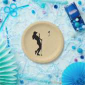 Ladys Golf Leather Look Pappteller (Party)