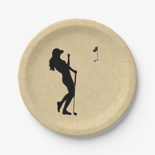 Ladys Golf Leather Look Pappteller (Vorderseite)