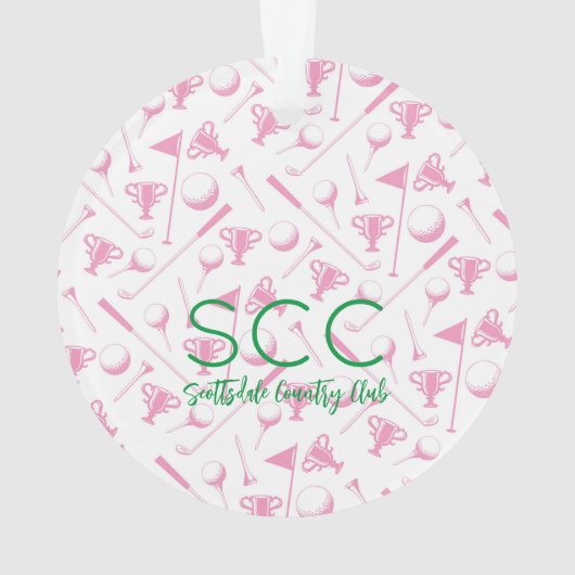 Ladys Golf Pink White CUSTOM Award Veranstaltung G Ornament (Rückseite)