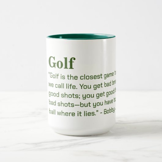 Ladys Golf Quote Tasse (Zentrum)