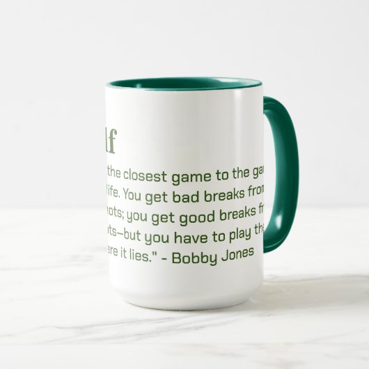 Ladys Golf Quote Tasse (VorderseiteRechts)