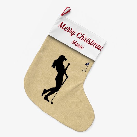 Ladys Golfer Großer Weihnachtsstrumpf (Vorderansicht (hängend))