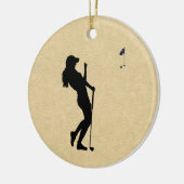 Ladys Golfer Keramik Ornament (Links)