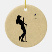 Ladys Golfer Keramik Ornament (Hinten)