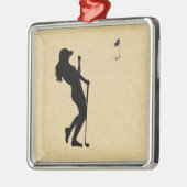 Ladys Golfer Ornament Aus Metall (Links)