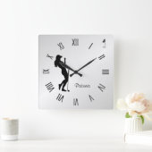 Ladys Golfer Personal Square Wall Uhr (Zuhause)