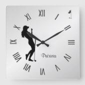 Ladys Golfer Personal Square Wall Uhr (Vorderseite)
