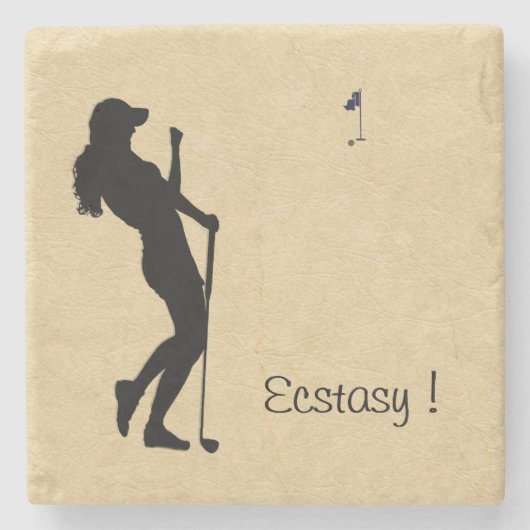 Ladys Golfer Steinuntersetzer (Vorderseite)