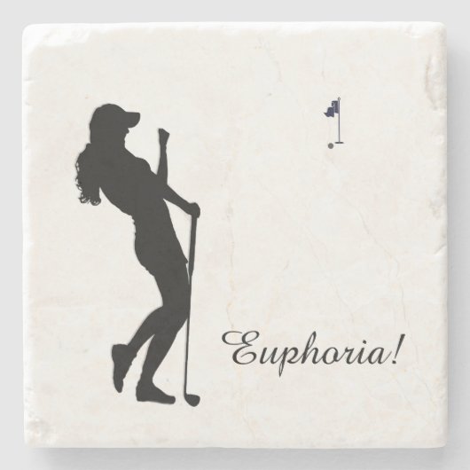 Ladys Golfer Steinuntersetzer (Vorderseite)