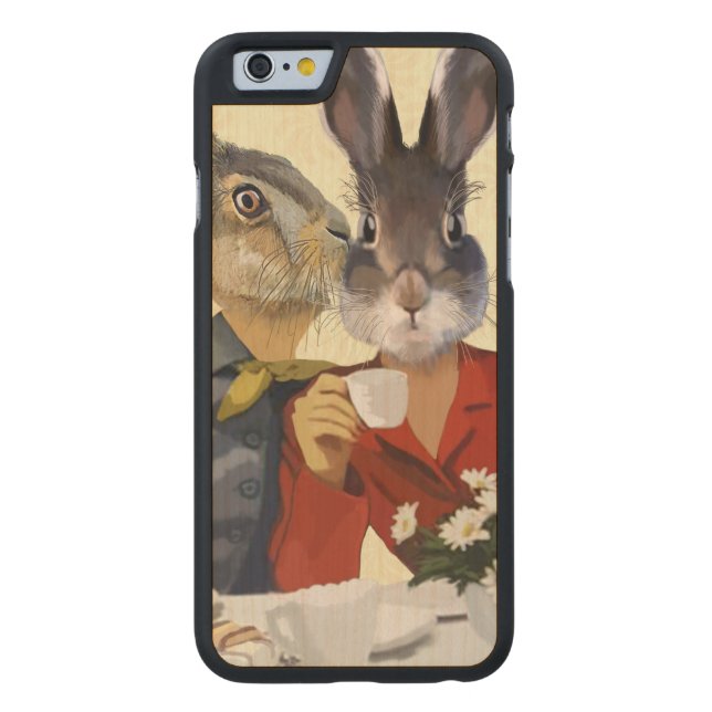 Ladys Gossiping 2 Carved Wood iPhone Hülle (Rückseite)