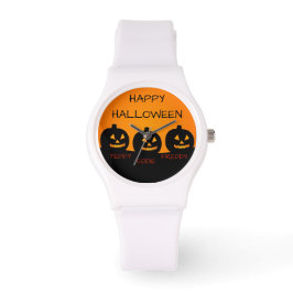 Ladys Halloween Sporty White Silicon Watch Armbanduhr