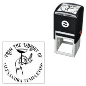 Lady's Hand Holding Champagne Glasbibliothek Permastempel (Beispiel)