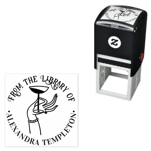 Lady's Hand Holding Champagne Glasbibliothek Permastempel (Beispiel)