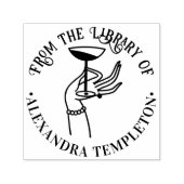 Lady's Hand Holding Champagne Glasbibliothek Permastempel (Design)