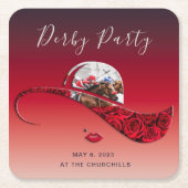 Ladys Hat Derby Party Rechteckiger Pappuntersetzer (Vorderseite)