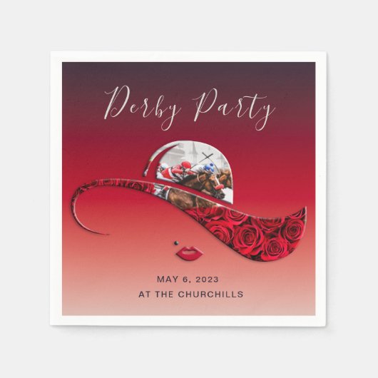 Ladys Hat Derby Party Serviette (Vorderseite)