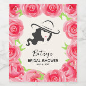 Lady's Hat & Rose Derby Brautparty Wine Labels Weinetikett (Einzelnes Label)