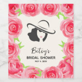 Lady's Hat & Rose Derby Brautparty Wine Labels Weinetikett (Einzelnes Label)