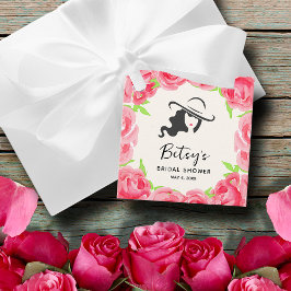 Lady's Hat Wasserfarbe Rose Derby Brautparty Geschenkanhänger