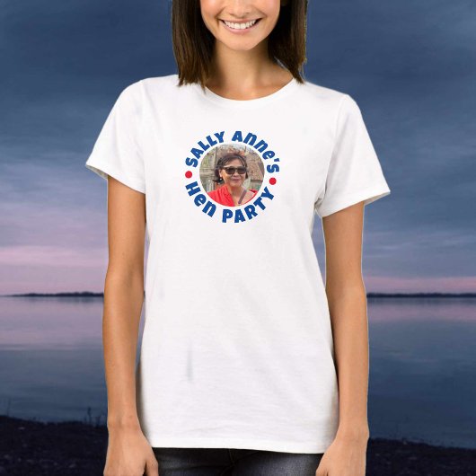 Lady's Hen Party Foto Circular Design T-Shirt
