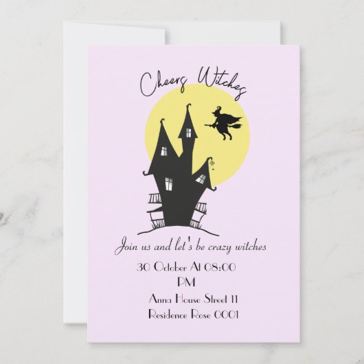 Ladys Hexes Halloween-Party Cards Einladung (Vorderseite)
