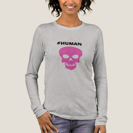 Lady's #HUMAN Shirt Long Sleeve (Vorderseite)