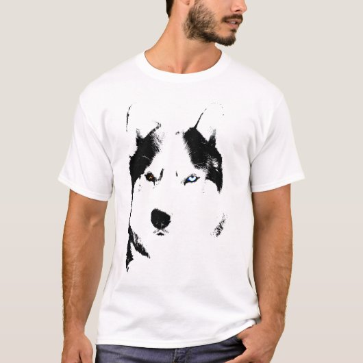 Ladys Husky T - Shirt Wolf Husky Sled Hundeshirt (Vorderseite)