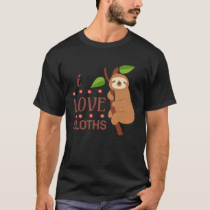 Ladys I Liebe Sloths Süße Tier T-Shirt