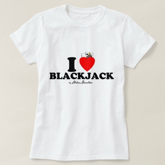 Ladys I LiebeBlackjackspitze T-Shirt (Design vorne)