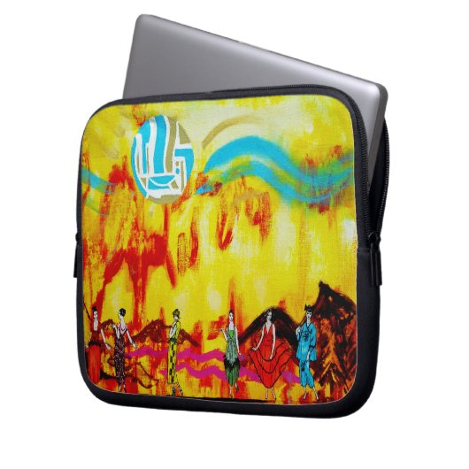 Ladys in einer surrealistischen Landschaft Laptopschutzhülle (Vorderseite Links)