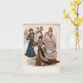 Ladys in Gowns Vintage Modeerscheinung Karte (Gelbe Blume)