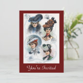 Ladys in Hats Einladung (Stehend Vorderseite)