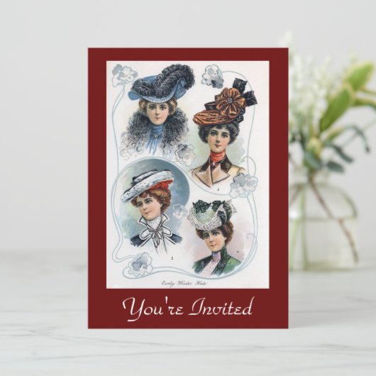 Ladys in Hats Einladung (Stehend Vorderseite)