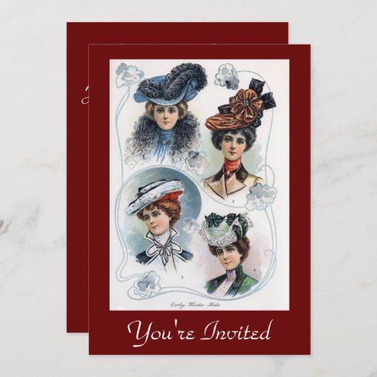 Ladys in Hats Einladung (Vorne/Hinten)