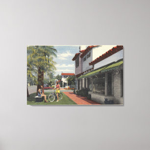 Ladys in Summer Wear auf der Plaza Leinwanddruck