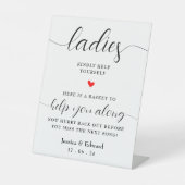 Ladys Kindly helfen Sie sich selbst Schwarz-weiß M Sockelschild (Vorderseite)