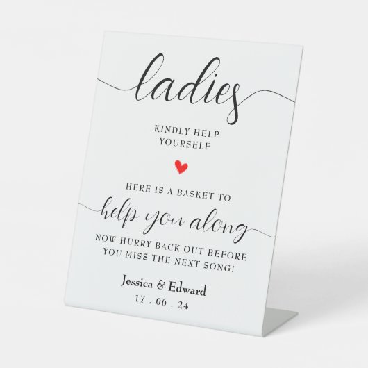 Ladys Kindly helfen Sie sich selbst Schwarz-weiß M Sockelschild (Vorderseite)