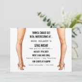 Ladys Legs Stag Nachteinladungen Einladung (Stehend Vorderseite)
