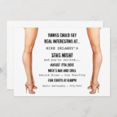 Ladys Legs Stag Nachteinladungen Einladung (Vorne/Hinten)
