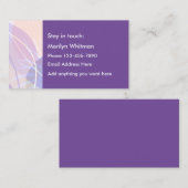 Ladys Lila Floral Personal Contact Cards Telefonnummerkarte (Vorne/Hinten)