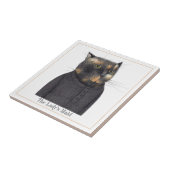 LADY'S MAID CAT 4.25" Square Keramik Tile + Text Fliese (Seite)