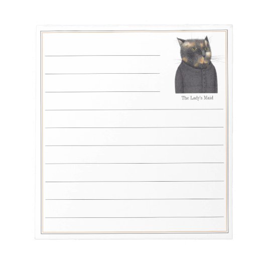 LADY'S MAID CAT 5.5x6 Notepad + Linien Notizblock (Vorderseite)