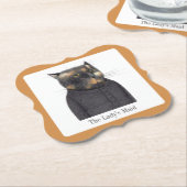 LADY'S MAID CAT Bracket Paper Untersetzer + Text (angewinkelt)